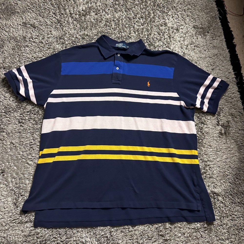Polo by Ralph Lauren Blue and White Striped Polo Shirt - Picture 2 of 5